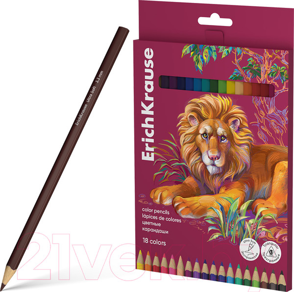 Изображение товара Набор цветных карандашей Erich Krause Safari / 61815 (18цв)