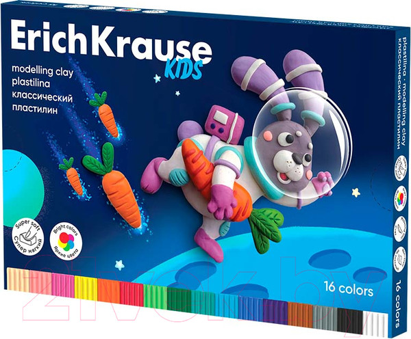 Изображение товара Пластилин Erich Krause Kids Space Animals / 61333 (16цв)