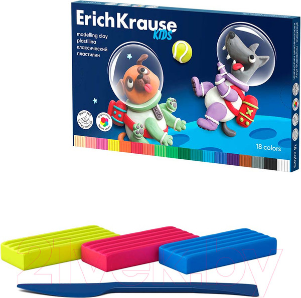 Изображение товара Пластилин Erich Krause Kids Space Animals / 61334 (18цв)