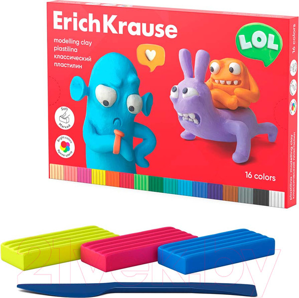 Изображение товара Пластилин Erich Krause Jolly Friends / 61348 (16цв)