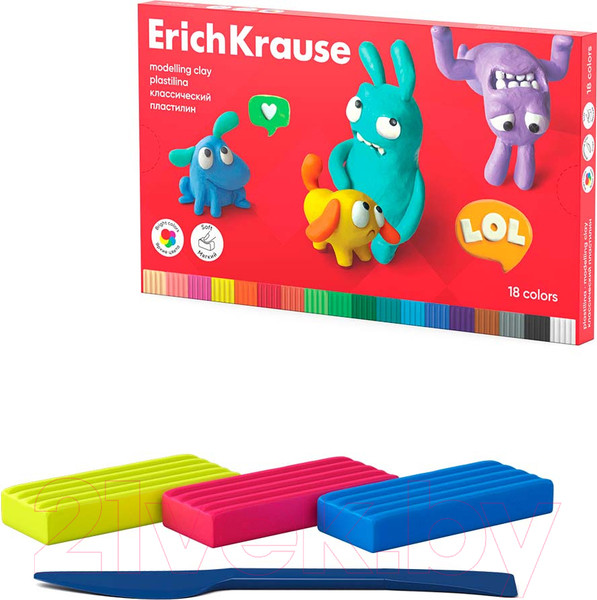 Изображение товара Пластилин Erich Krause Jolly Friends / 61349 (18цв)