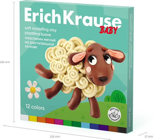 Изображение товара Пластилин Erich Krause Baby с Алоэ Вера / 61325 (12цв)