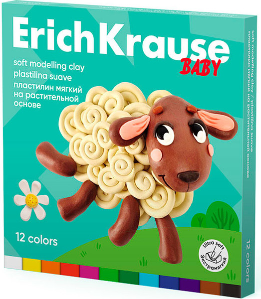 Изображение товара Пластилин Erich Krause Baby с Алоэ Вера / 61325 (12цв)