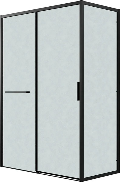Изображение товара Душевая стенка Grossman Style 80x195 / 200.K33.05.80.21.02 (черный матовый/стекло шиншилла)