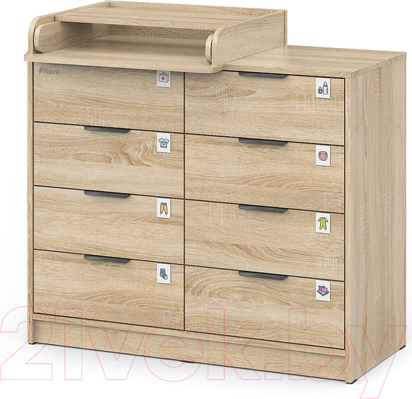 Изображение товара Комод пеленальный Pituso Optimum ЛДСП (дуб сонома)