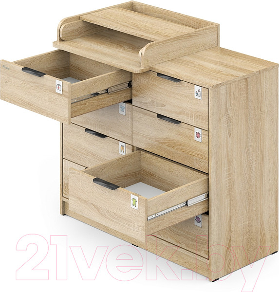 Изображение товара Комод пеленальный Pituso Optimum ЛДСП (дуб сонома)