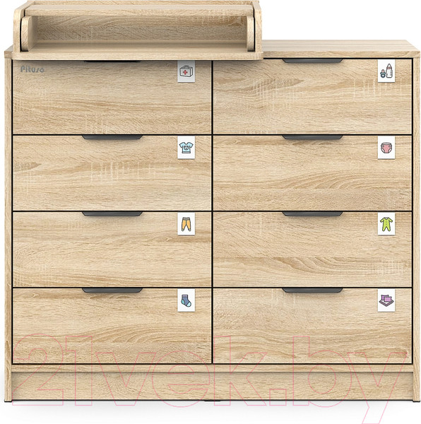 Изображение товара Комод пеленальный Pituso Optimum ЛДСП (дуб сонома)