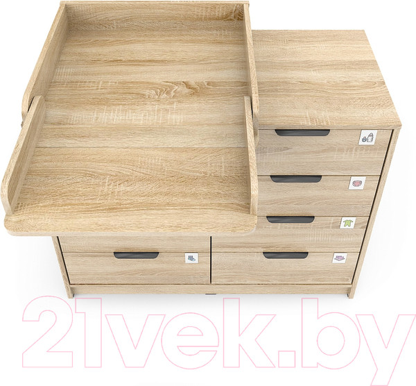 Изображение товара Комод пеленальный Pituso Optimum ЛДСП (дуб сонома)