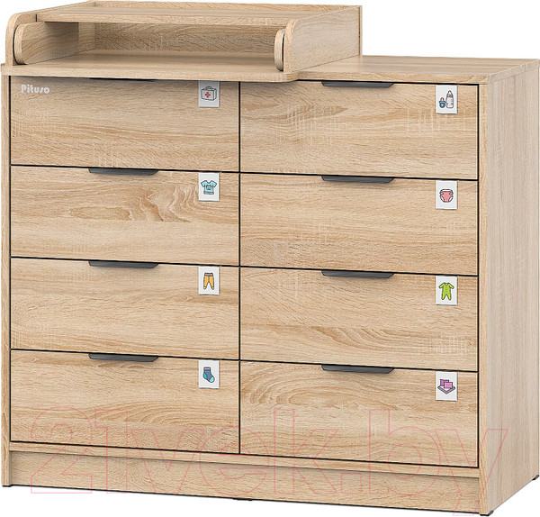 Изображение товара Комод пеленальный Pituso Optimum ЛДСП (дуб сонома)