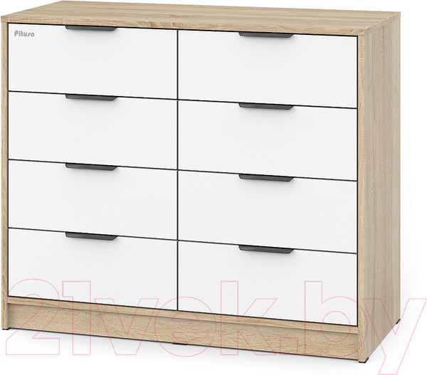 Изображение товара Комод пеленальный Pituso Optimum ЛДСП (дуб сонома/белый)
