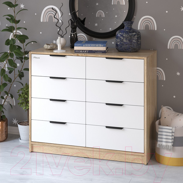 Изображение товара Комод пеленальный Pituso Optimum ЛДСП (дуб сонома/белый)