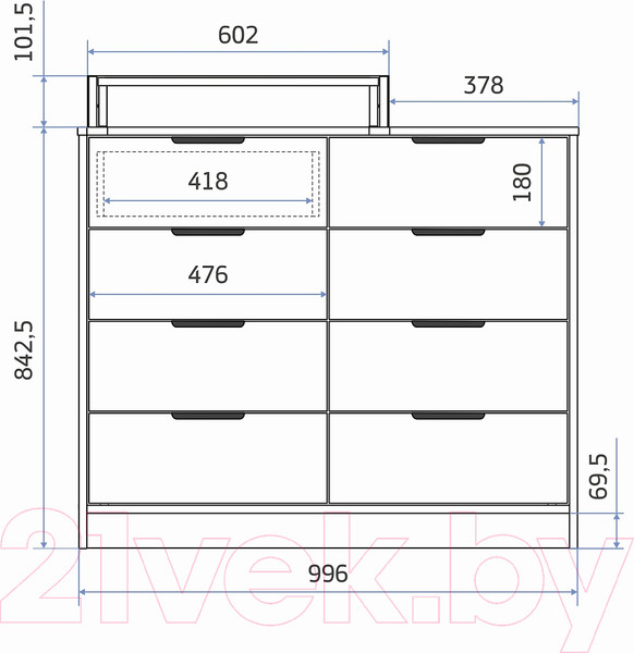 Изображение товара Комод пеленальный Pituso Optimum ЛДСП (сосна касцина)