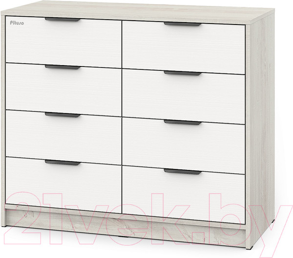 Изображение товара Комод пеленальный Pituso Optimum ЛДСП (сосна касцина/белый премиум)