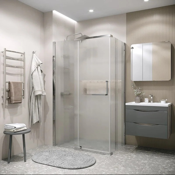 Изображение товара Душевой уголок Grossman Pragma 100x90x195 / 120.K33.03.1090.10.02 (хром/стекло шиншилла)