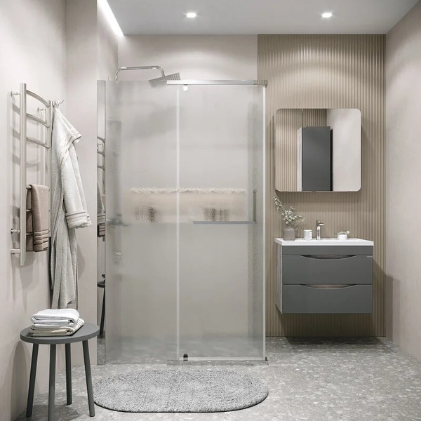 Изображение товара Душевой уголок Grossman Pragma 100x90x195 / 120.K33.03.1090.10.02 (хром/стекло шиншилла)