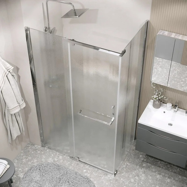 Изображение товара Душевой уголок Grossman Pragma 100x90x195 / 120.K33.03.1090.10.02 (хром/стекло шиншилла)