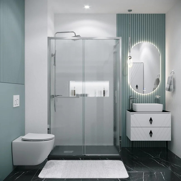 Изображение товара Душевой уголок Grossman Style 130x80x195 / 120.K33.05.1380.10.02 (хром/стекло шиншилла)