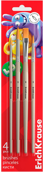 Изображение товара Набор кистей Erich Krause Jolly Friends / 61852 (4шт)