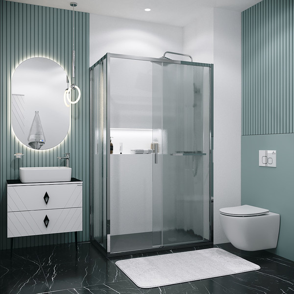 Изображение товара Душевой уголок Grossman Style 130x90x195 / 120.K33.05.1390.10.02 (хром/стекло шиншилла)