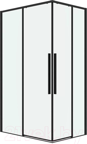 Изображение товара Душевая дверь Grossman Galaxy 120x195 / 1/2.K33.01.12.21.00 (черный матовый/стекло прозрачное)