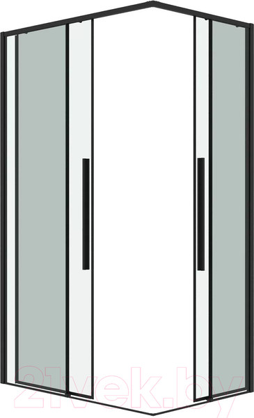 Изображение товара Душевая дверь Grossman Galaxy 120x195 / 1/2.K33.01.12.21.00 (черный матовый/стекло прозрачное)