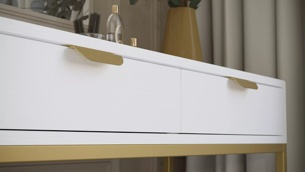 Изображение товара Консольный столик Импэкс Дрим (ясень браш белый/золото)