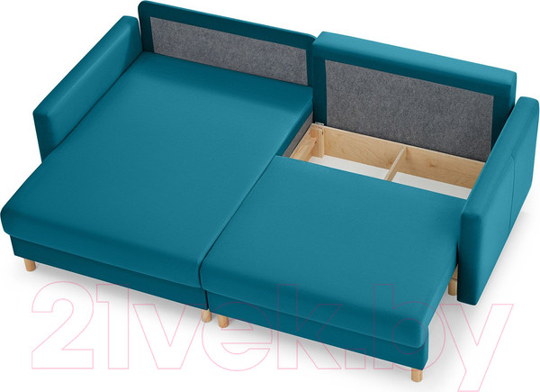 Изображение товара Диван угловой Mio Tesoro Дублин 497 (аквамарин 1102)