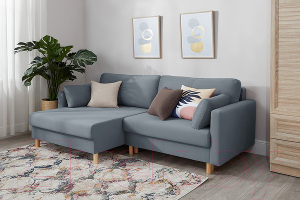 Изображение товара Диван угловой Mio Tesoro Дублин 497 (серый 968)