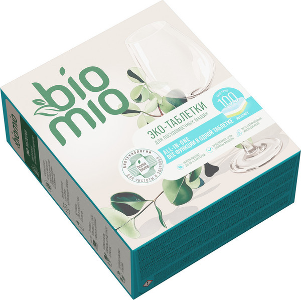 Изображение товара Таблетки для посудомоечных машин BioMio All-in-One с эфирным маслом эвкалипта (100шт)