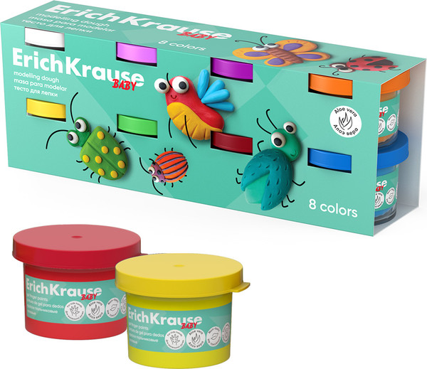 Изображение товара Набор для творчества Erich Krause Baby с алоэ вера. Тесто-пластилин / 61403 (8цв)