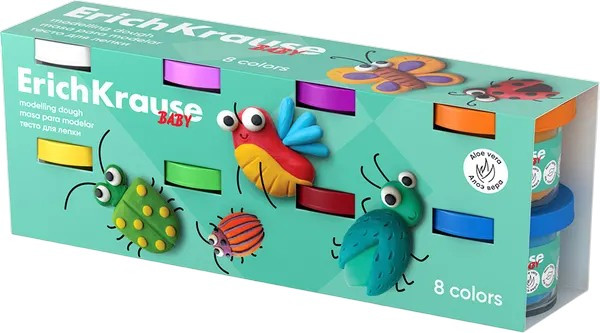 Изображение товара Набор для творчества Erich Krause Baby с алоэ вера. Тесто-пластилин / 61403 (8цв)