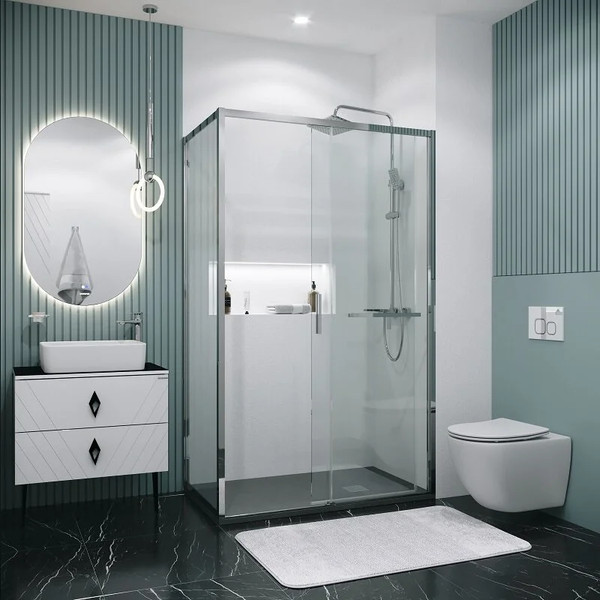 Изображение товара Душевой уголок Grossman Style 110x90x195 / 120.K33.05.1190.10.00 (хром/прозрачное стекло)