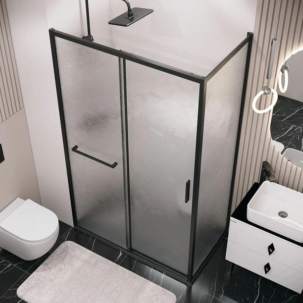 Изображение товара Душевой уголок Grossman Style 120x90x195 / 120.K33.05.1290.21.02 (черный матовый/стекло шиншилла)