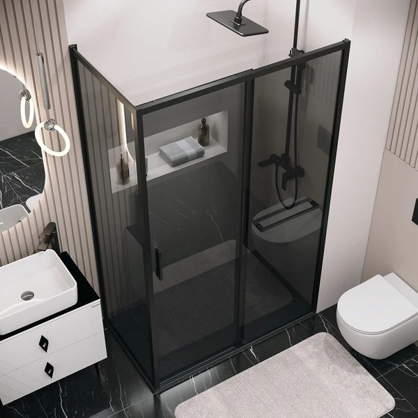 Изображение товара Душевой уголок Grossman Style 100x80x195 / 120.K33.05.1080.21.10 (черный матовый/тонированное стекло)