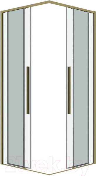 Изображение товара Душевая дверь Grossman Galaxy 120x195 / 1/2.K33.01.12.32.00 (золото сатин/прозрачное стекло)