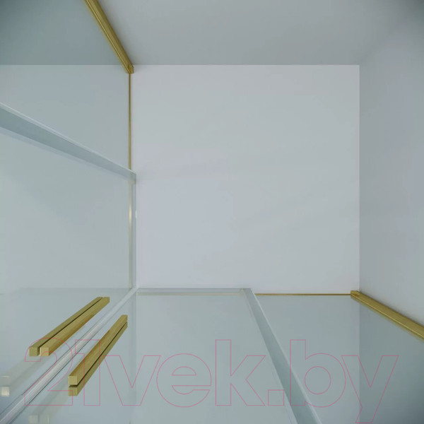 Изображение товара Душевая дверь Grossman Galaxy 120x195 / 1/2.K33.01.12.32.00 (золото сатин/прозрачное стекло)