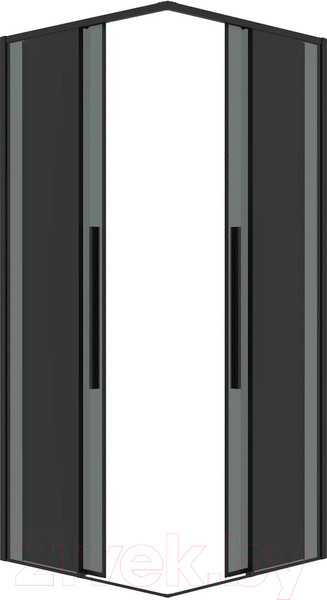 Изображение товара Душевой уголок Grossman Galaxy 100x100x195 / 300.K33.01.1010.21.10 (черный матовый/тонированное стекло)