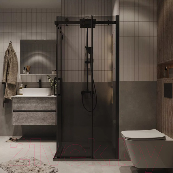 Изображение товара Душевой уголок Grossman Classic 100x100x195 / 300.K33.04.1010.21.10 (черный матовый/тонированное стекло)