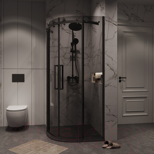 Изображение товара Душевой уголок Grossman Classic 90x90x195 / 301.K33.04.9090.21.10 (черный матовый/тонированное стекло)
