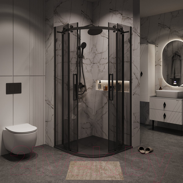 Изображение товара Душевой уголок Grossman Classic 90x90x195 / 301.K33.04.9090.21.10 (черный матовый/тонированное стекло)