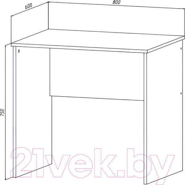Изображение товара Письменный стол МДК СП1 800x600x750 (дуб вотан)