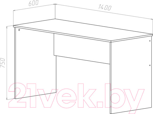 Изображение товара Письменный стол МДК СП4 1400x600x750 (дуб вотан)