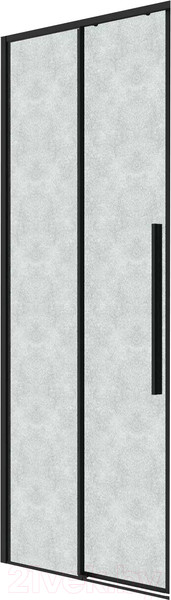 Изображение товара Душевая дверь Grossman Galaxy 80x195 / 1/2.K33.01.80.21.02 (черный матовый/стекло шиншилла)