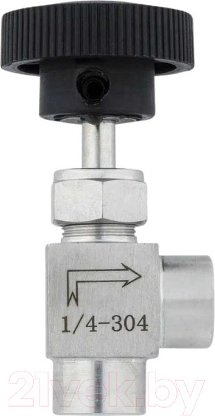 Изображение товара Игольчатый кран для дистиллятора No Brand Угловой 1/4 мама (нержавеющая сталь)