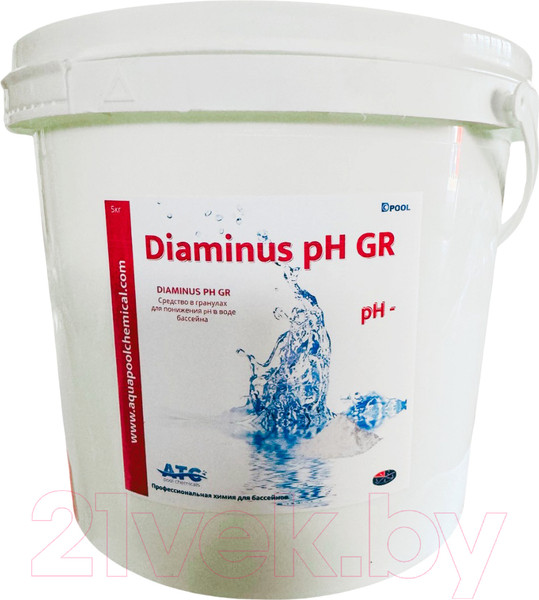 Изображение товара Средство для регулировки pH ATC pool chemicals Diaminus pH GR PH-минус гранулированное (5кг)