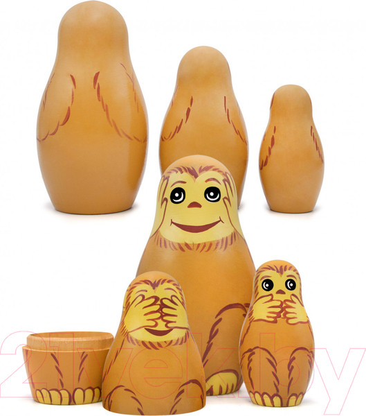 Изображение товара Матрешка сувенирная Брестская Фабрика Сувениров Набор обезьян / 5334