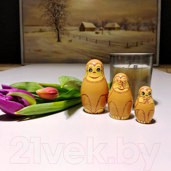 Изображение товара Матрешка сувенирная Брестская Фабрика Сувениров Набор обезьян / 5334