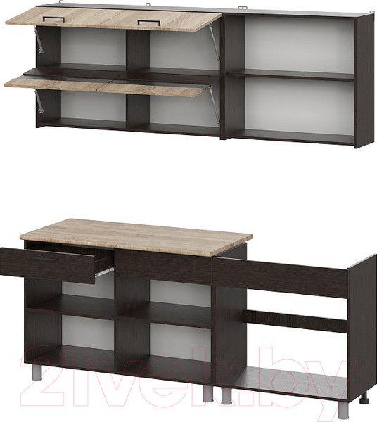 Изображение товара Кухонный гарнитур Mio Tesoro Босфор 2000 (дуб венге/дуб сонома)