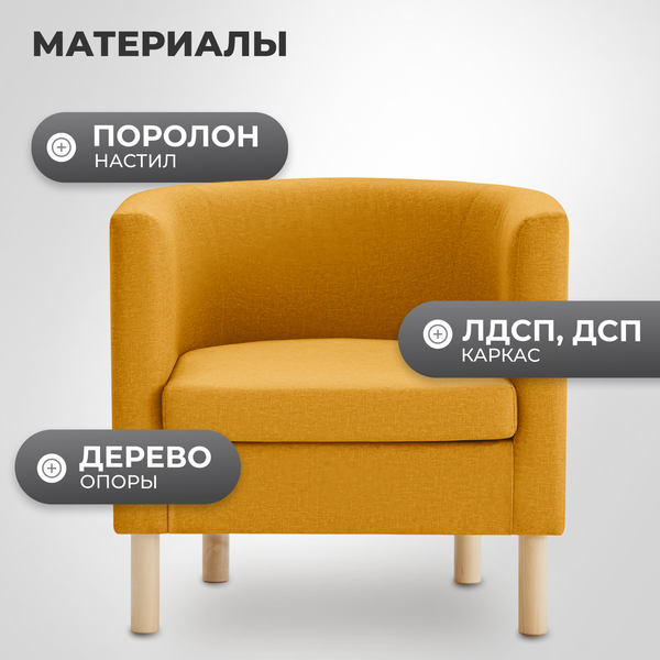 Изображение товара Кресло мягкое Mio Tesoro Агата 351 (горчичный 1172)