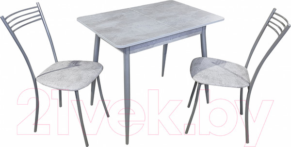 Изображение товара Обеденный стол Древпром М148 Верас ДП1-01-17 75x110-150 (бетон метрополитан/металлик)
